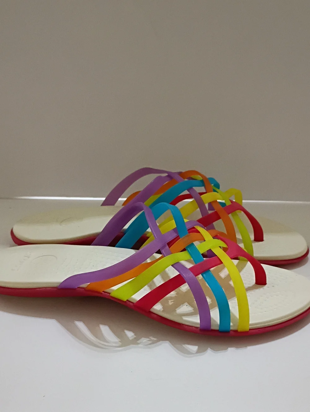 Crocs Isabella Huarache Rainbow Open Toe Jelly Sandals Slip On Women's Size 10